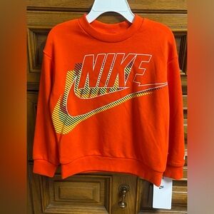 Toddler Nike Orange Pullover Logo Sweatshirt 3T Brand New With Tags!